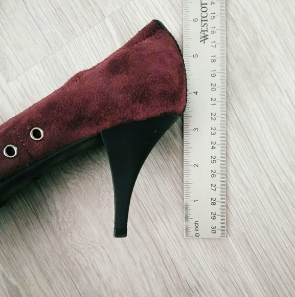 Prada Heels Brown Red Velvet 39 Vintage - Picture 5 of 11